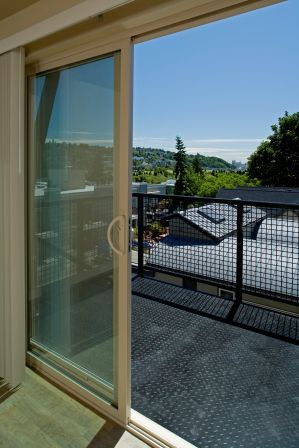 Private outdoor deck at Tempo Apartments